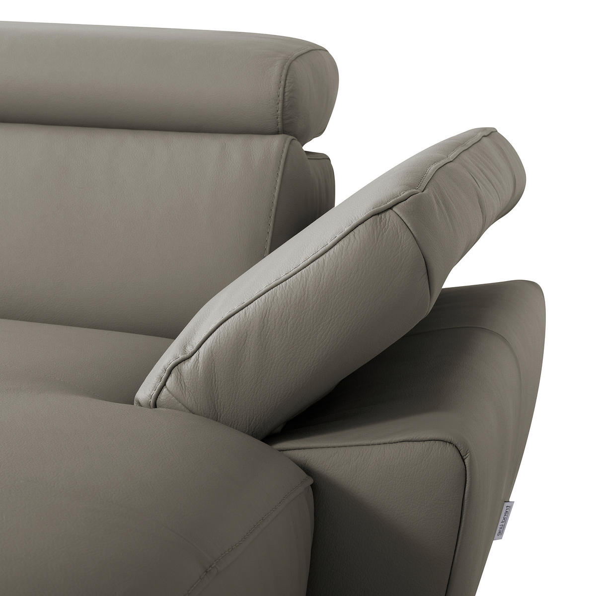 ECKSOFA Schlammfarben Echtleder Lederlook Bettkasten, Schlaffunktion, Rücken echt, Armteilverstellung, Kopfteilverstellung  - Schlammfarben/Schwarz, Design, Leder/Textil (252/179cm) - Livetastic