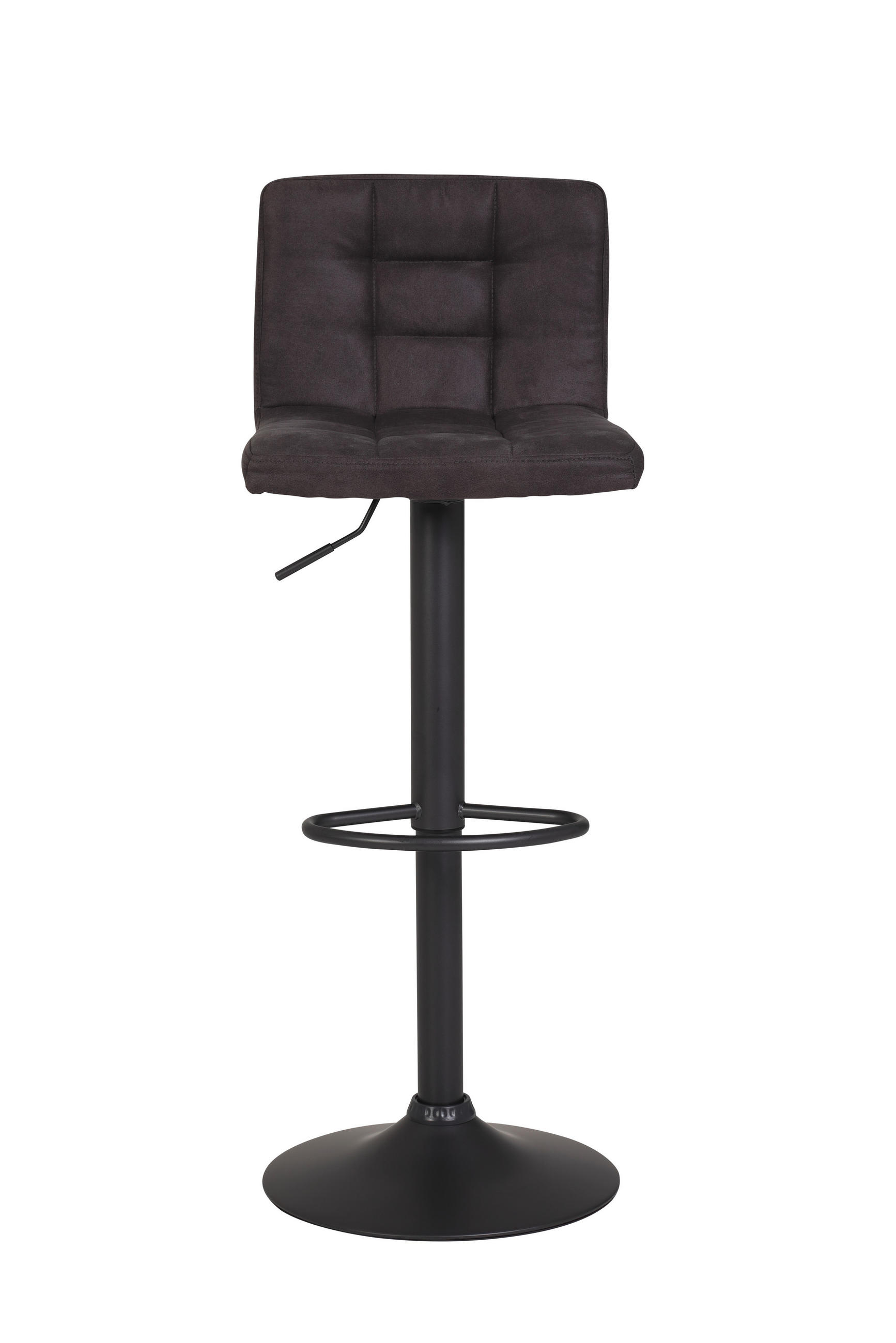 BARHOCKER-SET Mikrofaser Anthrazit Stahl Sitzfläche 360° drehbar  - Dunkelgrau/Anthrazit, MODERN, Textil/Metall (40/85/48cm) - MID.YOU