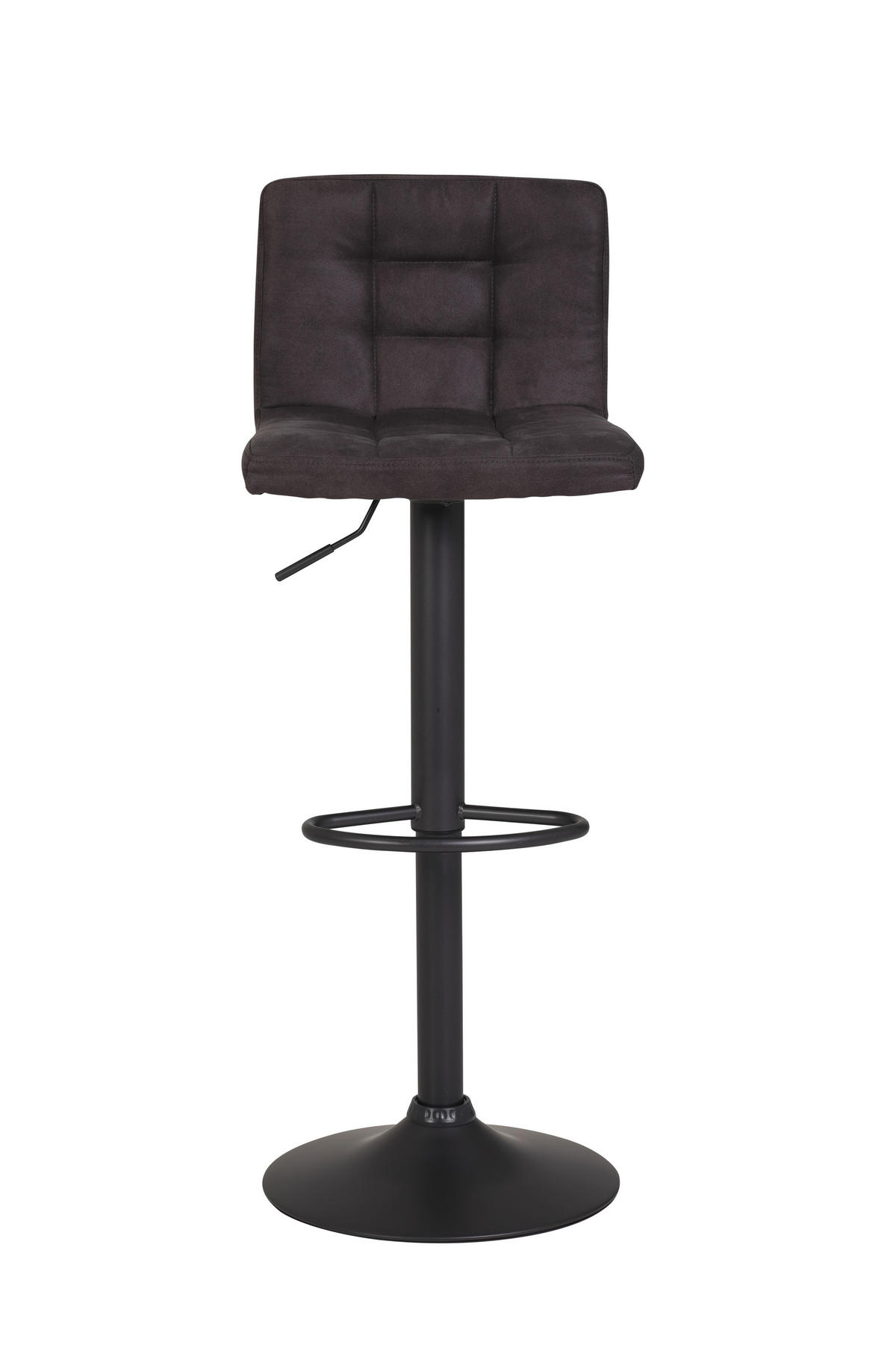 BARHOCKER-SET Mikrofaser Anthrazit Stahl Sitzfläche 360° drehbar  - Dunkelgrau/Anthrazit, MODERN, Textil/Metall (40/85/48cm) - MID.YOU