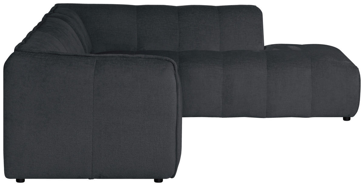 ECKSOFA  LIVOLI Grau Chenille  - Schwarz/Grau, Design, Textil (290/218cm) - MID.YOU