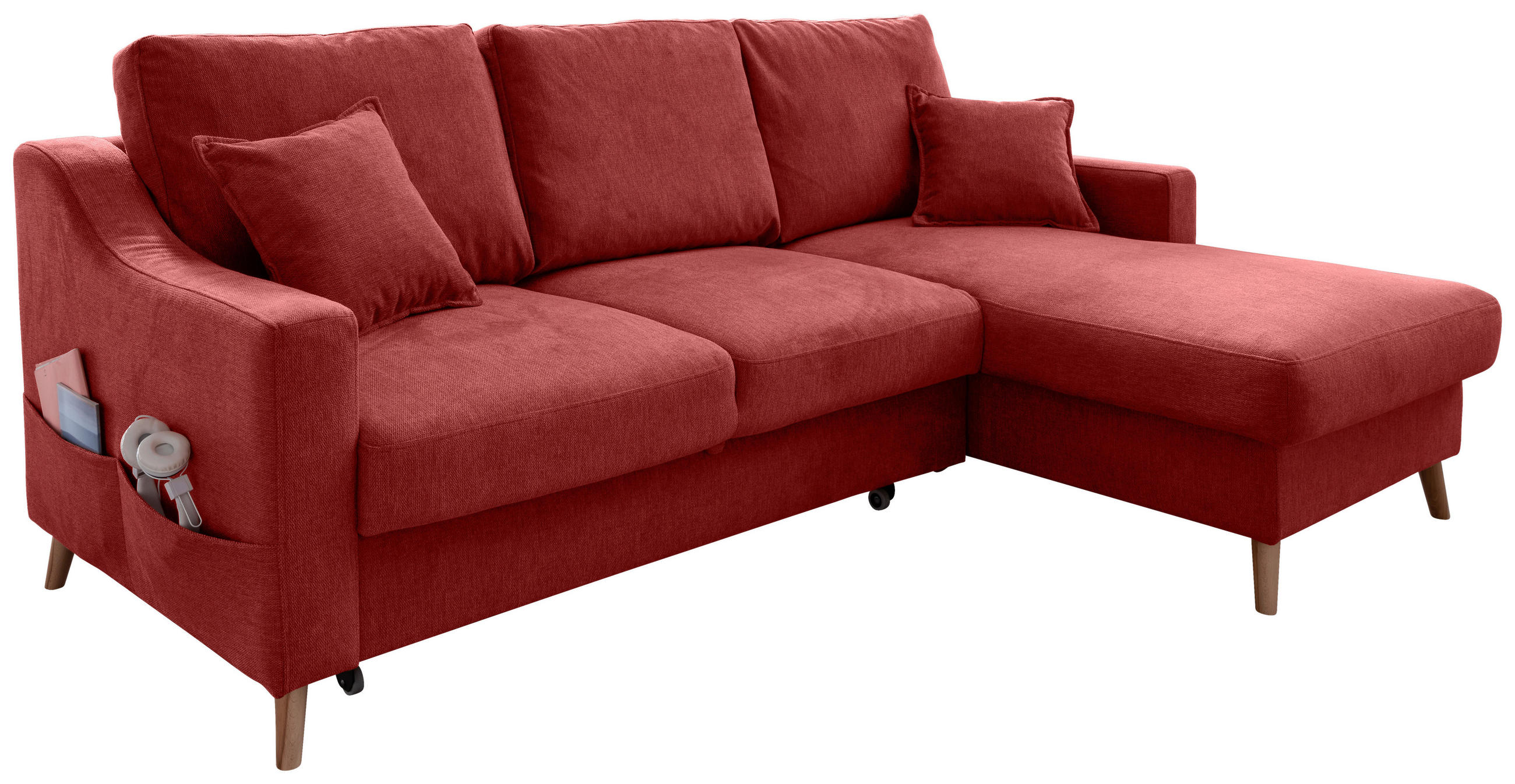ECKSOFA in Chenille  - Naturfarben, Modern, Holz/Textil (228/150cm) - Livetastic