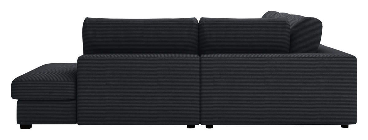 ECKSOFA in Cord Schwarz  - Schwarz, Konventionell, Kunststoff/Textil (314/250cm) - Carryhome