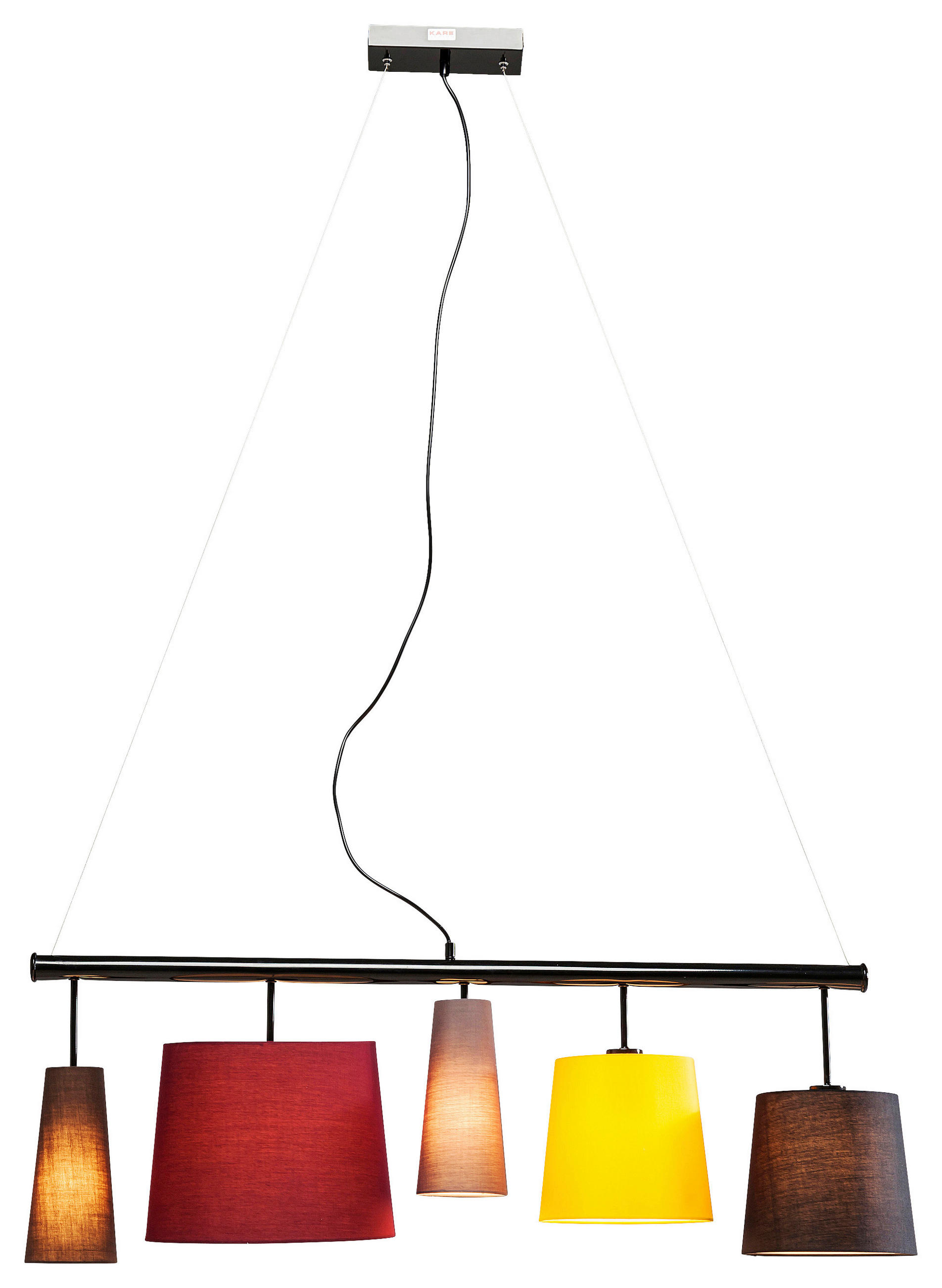 HÄNGELEUCHTE 107/160/30 cm   - Multicolor, LIFESTYLE, Textil/Metall (107/160/30cm) - Kare-Design