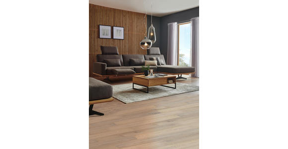WOHNLANDSCHAFT in Textil Braun - Schwarz/Braun, Natur, Textil/Metall (326/170cm) - Valnatura