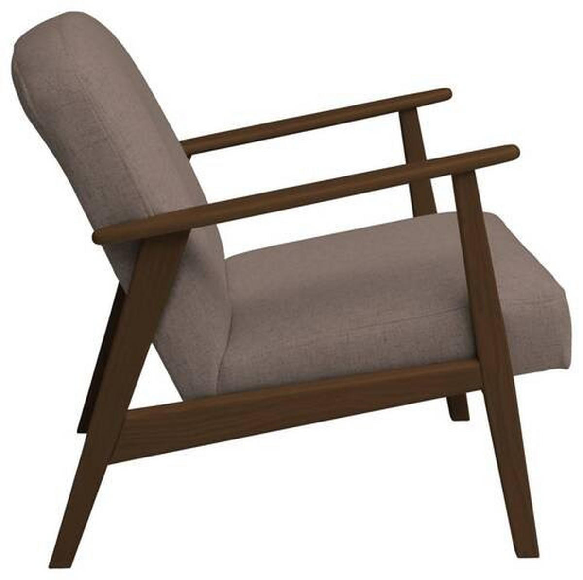 SESSEL Webstoff Dunkelbraun, Hellbraun    - Hellbraun/Dunkelbraun, Natur, Holz/Textil (63/78/78cm) - Livetastic
