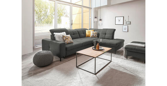 ECKSOFA  in Chenille Dunkelgrau  310/240 cm  - Dunkelgrau/Schwarz, Design, Textil/Metall (310/240cm) - Xora