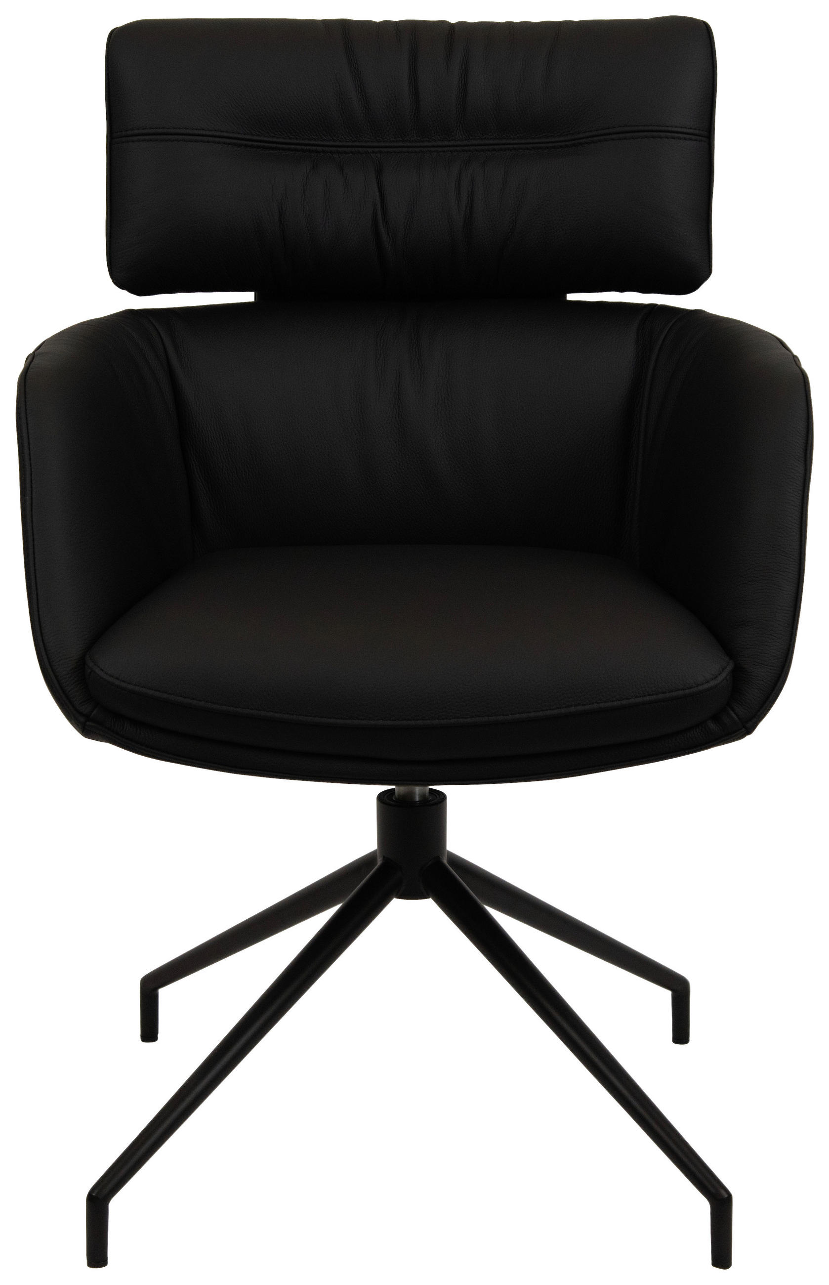 ARMLEHNSTUHL Eisen Echtleder pigmentiert  - Eichefarben/Schwarz, Design, Leder/Holz (62/92/66cm) - Dieter Knoll