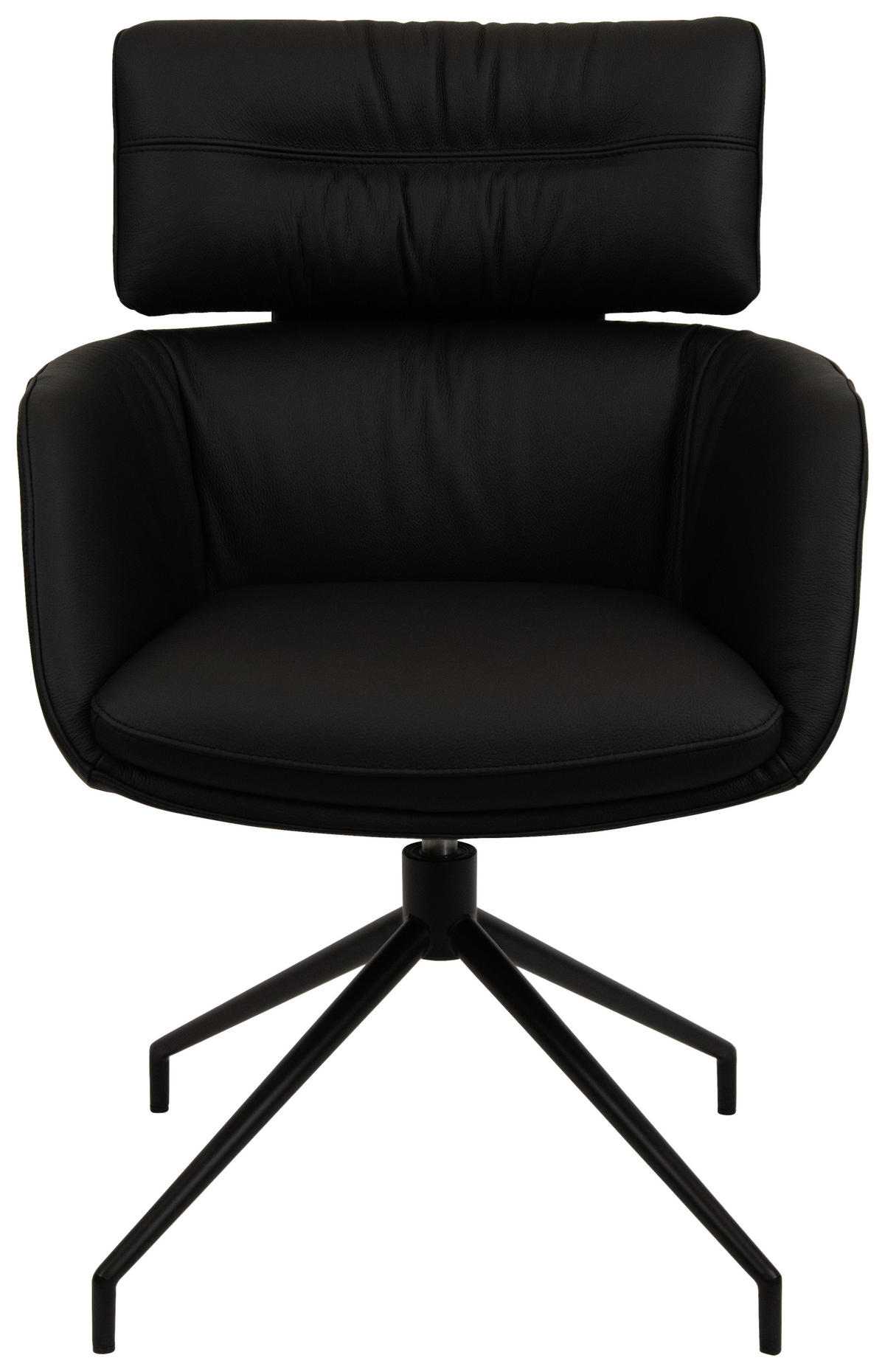 ARMLEHNSTUHL  in Eisen Echtleder pigmentiert  - Eichefarben/Schwarz, Design, Leder/Holz (62/92/66cm) - Dieter Knoll