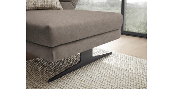 ECKSOFA  in Flachgewebe Taupe  279-327/176-217 cm  - Taupe/Schwarz, Design, Textil/Metall (279-327/176-217cm) - Dieter Knoll