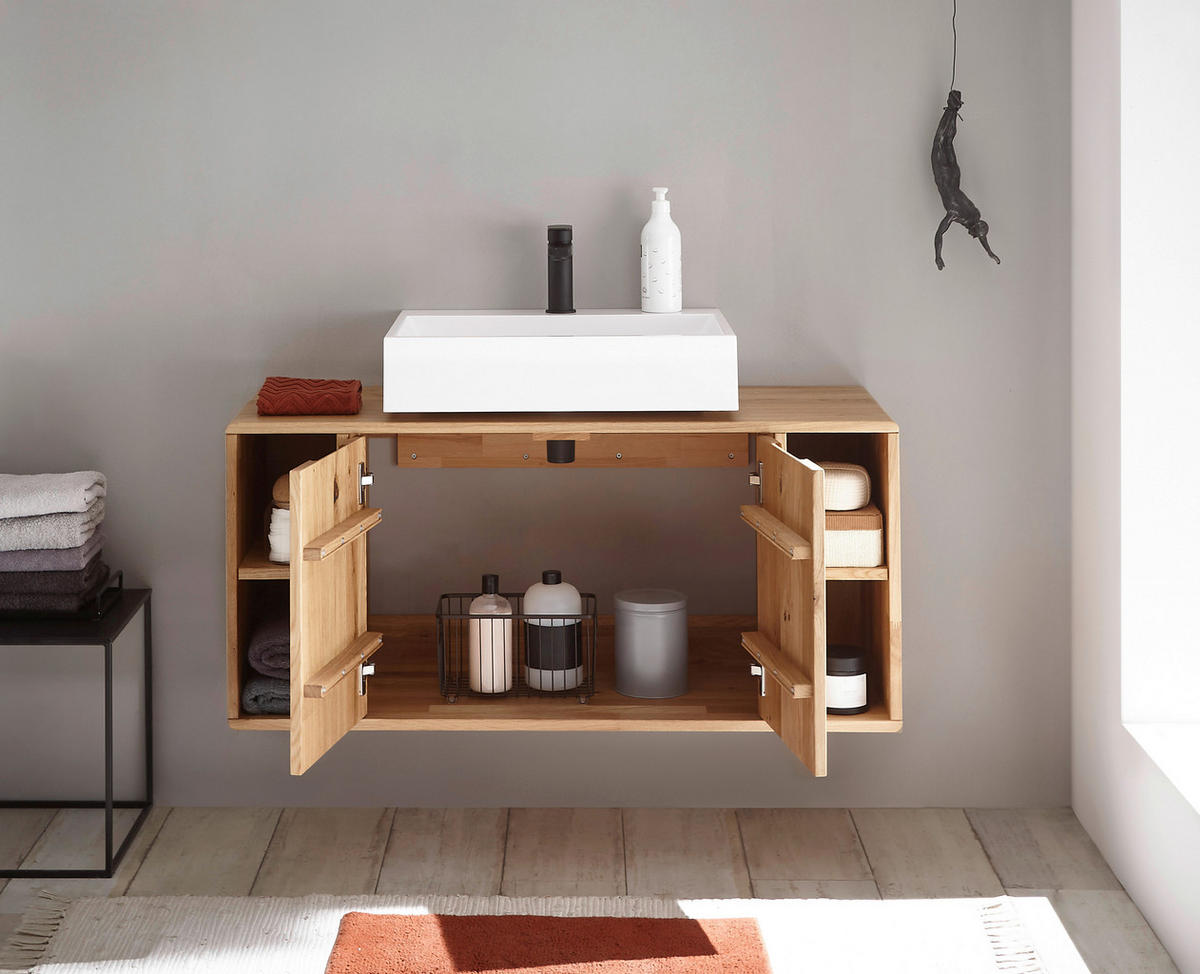 WASCHBECKENUNTERSCHRANK 105/48/40 cm  - Wildeiche, Basics, Holz (105/48/40cm) - Linea Natura