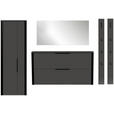 GARDEROBE 5-teilig  in 280/191/34 cm  - Anthrazit/Schwarz, Design, Glas/Holzwerkstoff (280/191/34cm) - Dieter Knoll