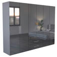 KLEIDERSCHRANK  in Anthrazit, Anthrazit Hochglanz  - Anthrazit/Anthrazit Hochglanz, KONVENTIONELL, Holzwerkstoff/Metall (294/219/59cm) - Carryhome