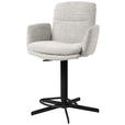 BARHOCKER Webstoff Beige Eisen Sitzfläche 360° drehbar, inklusive Armlehnen  - Beige/Schwarz, Design, Textil/Metall (55/92-117/54cm) - Novel