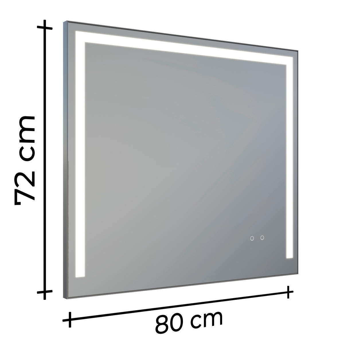 BADEZIMMERSPIEGEL 80/72/2,6 cm  - Alufarben, MODERN, Glas/Metall (80/72/2,6cm) - Celina Home