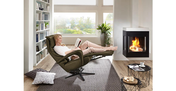 RELAXSESSEL in Leder Grün  - Schwarz/Grün, Design, Leder/Metall (75/106/88cm) - Dieter Knoll