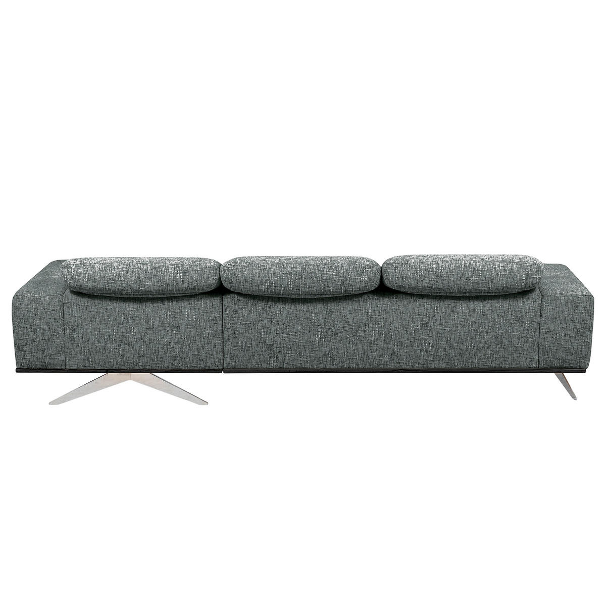 ECKSOFA PORTLAND Anthrazit Struktur Kopfteilverstellung  - Chromfarben/Anthrazit, Design, Holz/Textil (295/187cm) - Livetastic