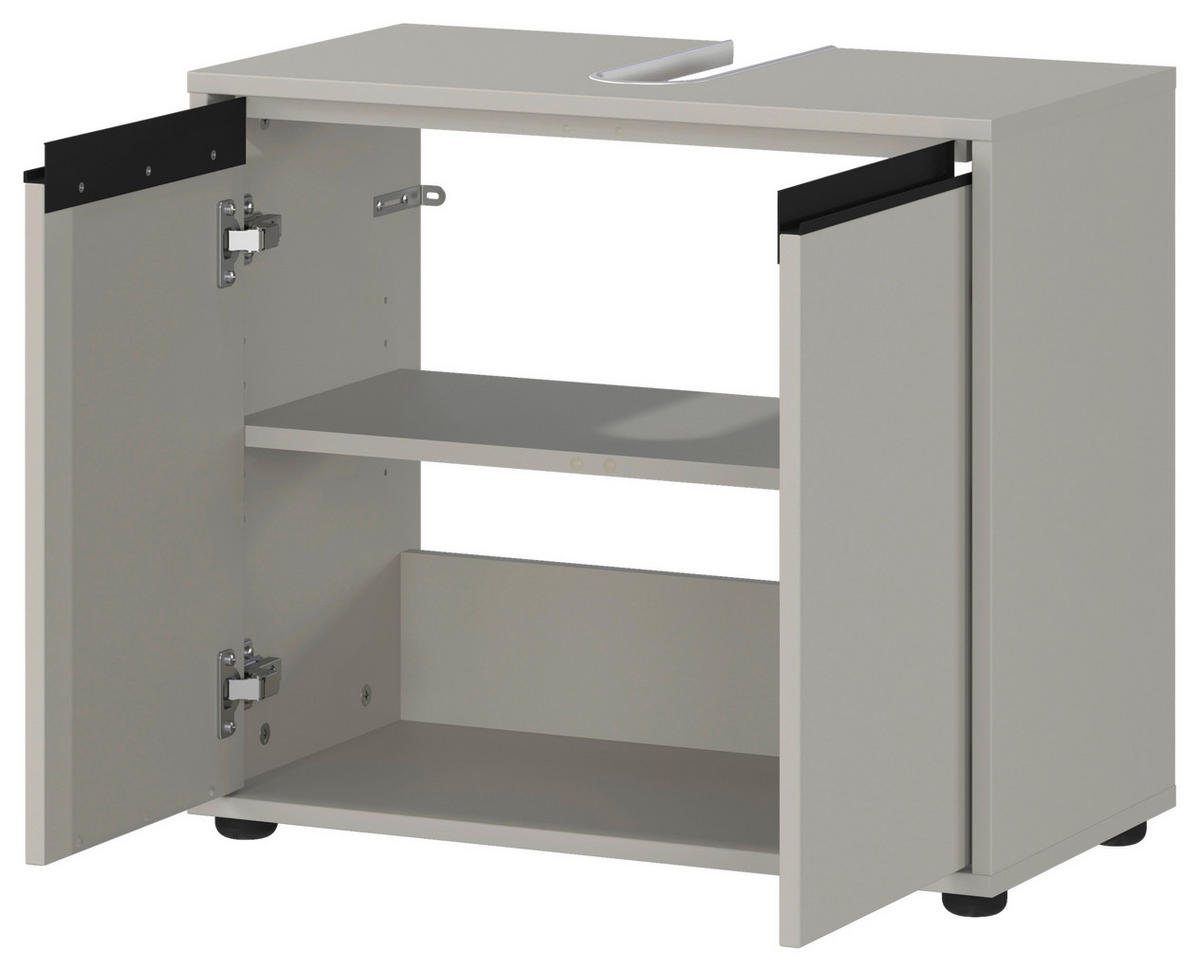 WASCHBECKENUNTERSCHRANK 63/55/34 cm  - Schwarz/Grau, MODERN, Holzwerkstoff/Kunststoff (63/55/34cm) - Germania