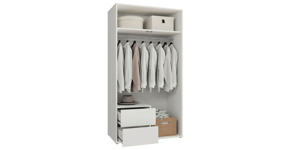 DREHTÜRENSCHRANK 115/214/60 cm,  in Weiß, 2-türig  - Weiß, Trend, Holzwerkstoff (115/214/60cm) - Carryhome