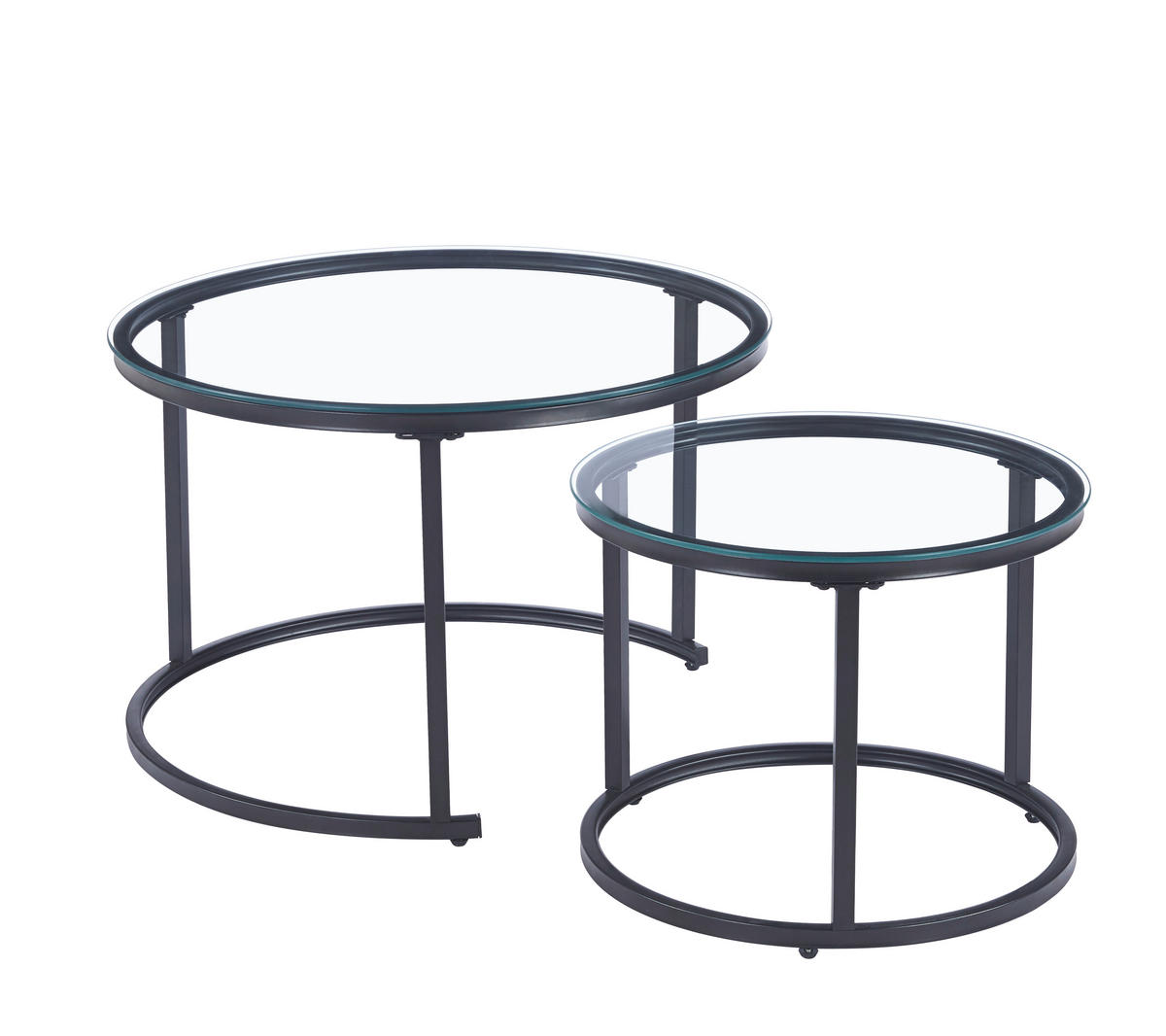 SET KLUB STOLIĆA višebojno, crna, bijela, prozirno  metal, staklo  - bijela/višebojno, Design, staklo/metal (50-70/50-70/38-45cm) - MID.YOU