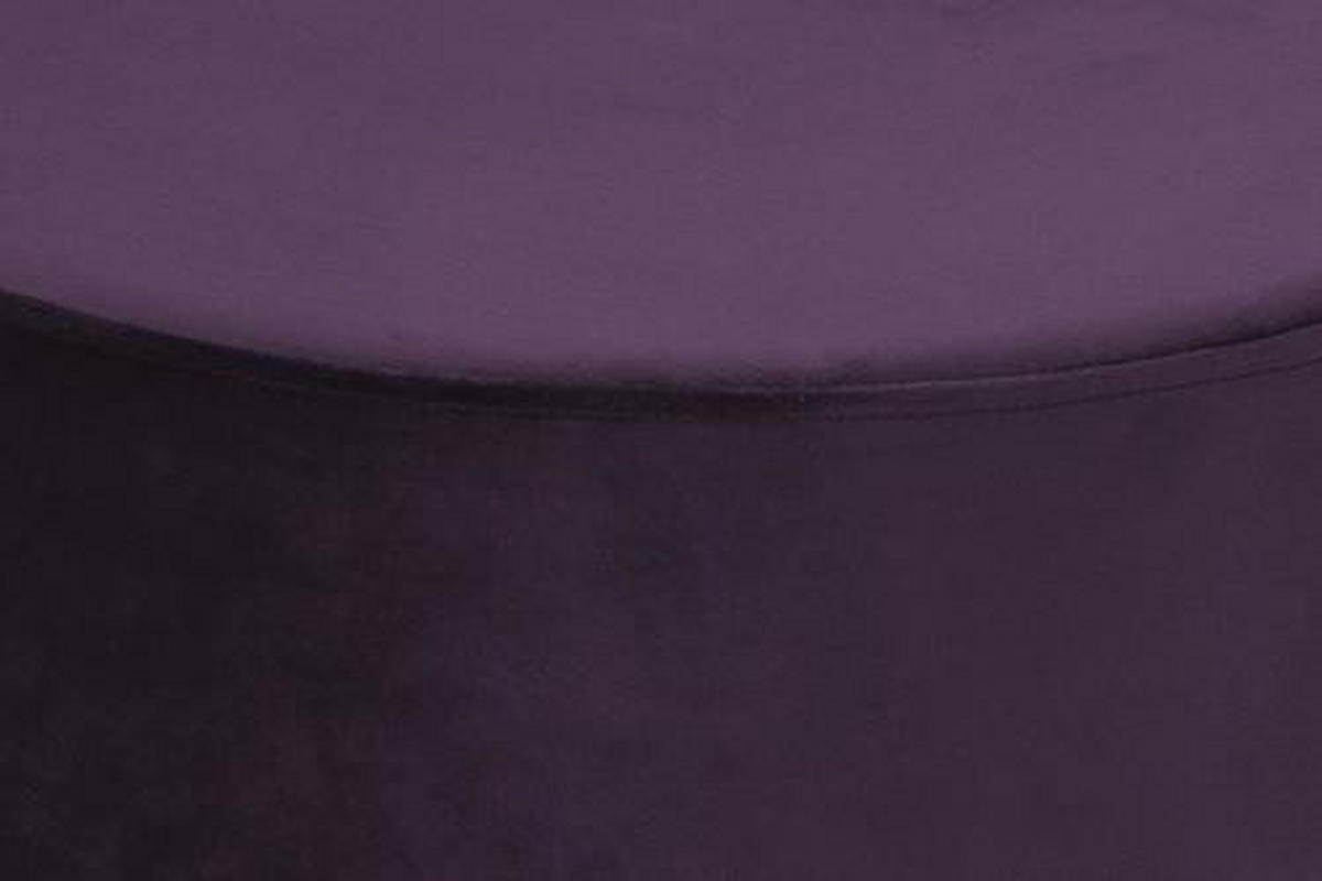HOCKER Samt Kiefer Violett  - Violett/Goldfarben, Basics, Holz/Textil (35/42cm) - Kayoom