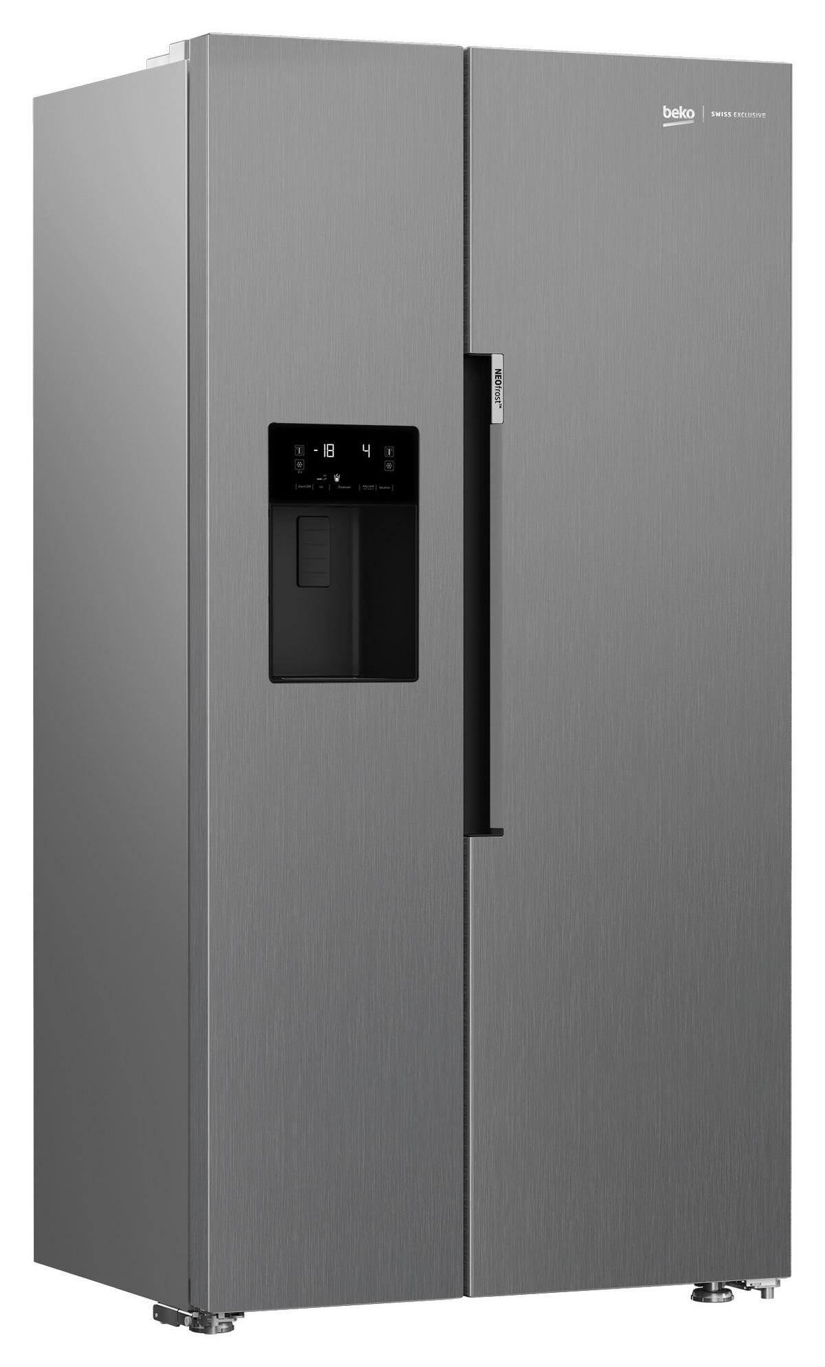 SIDE-BY-SIDE 91/179/70,5 cm GN162341PTCHN  - Silberfarben, Metall (91/179/70,5cm) - Beko