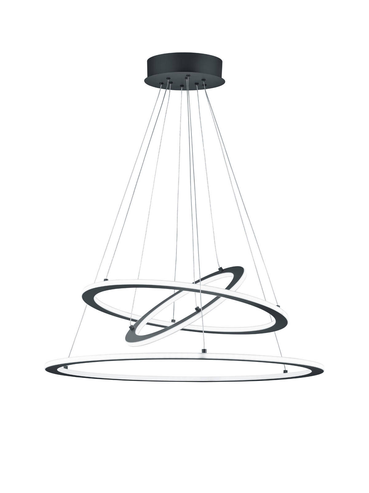 LED FÜGGESZTÉK - antracit, Design, fém (80,3/200cm)
