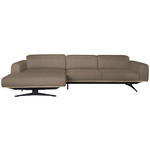 ECKSOFA in Echtleder Hellbraun  163/305 cm  - Hellbraun/Eichefarben, Design, Leder/Holz (163/305cm) - Novel