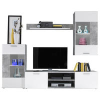 REGAL ZA DNEVNI BORAVAK siva, bela   - siva/bela, Moderno, pločasti materijal/plastika (230/190/40cm) - Ti'me