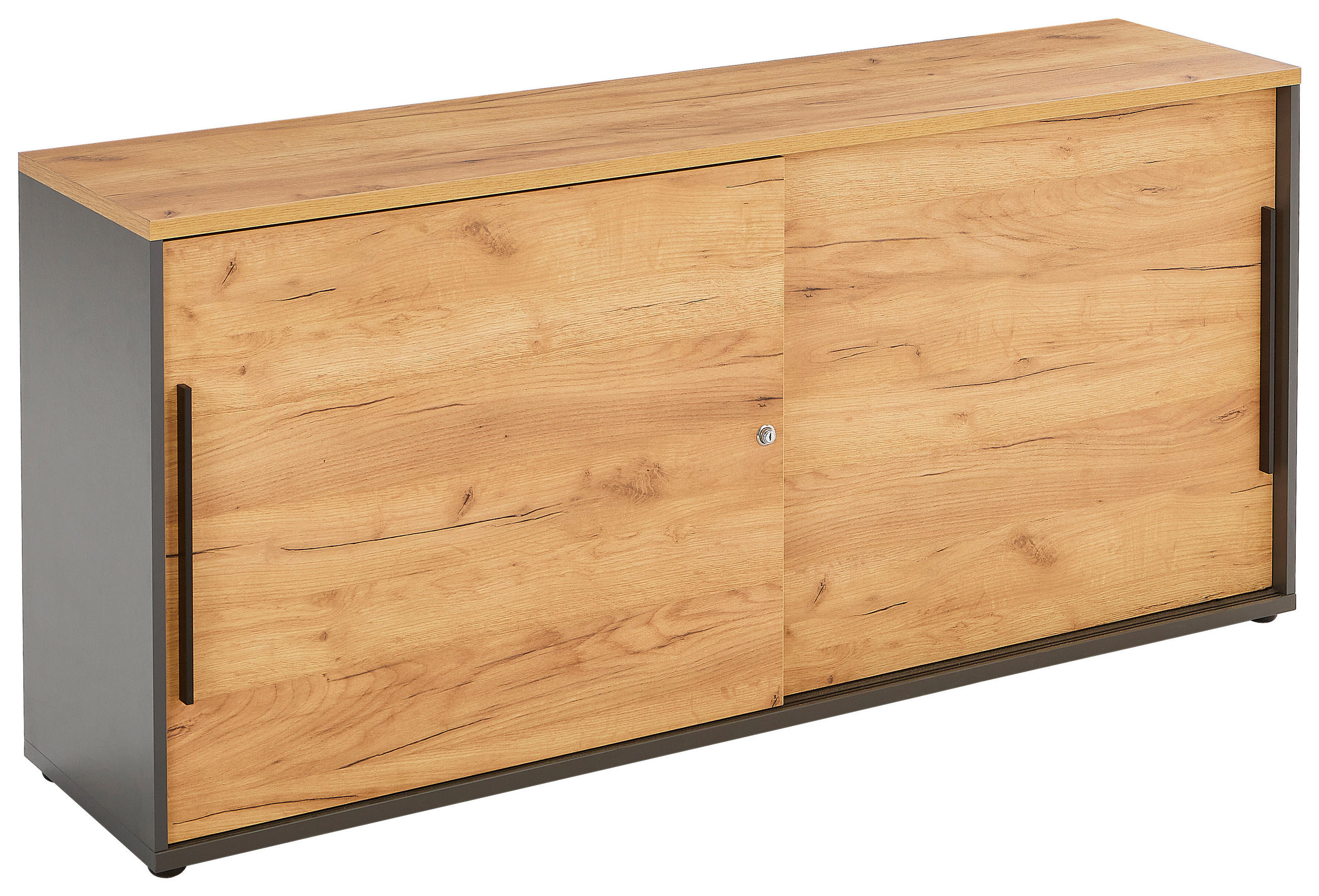 LOWBOARD  in 160/74/40 cm  - Eichefarben/Schwarz, MODERN, Holzwerkstoff/Kunststoff (160/74/40cm) - Novel