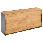 LOWBOARD  in 160/74/40 cm  - Eichefarben/Schwarz, MODERN, Holzwerkstoff/Kunststoff (160/74/40cm) - Novel