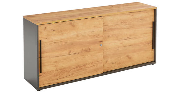 LOWBOARD  in 160/74/40 cm  - Eichefarben/Schwarz, MODERN, Holzwerkstoff/Kunststoff (160/74/40cm) - Novel