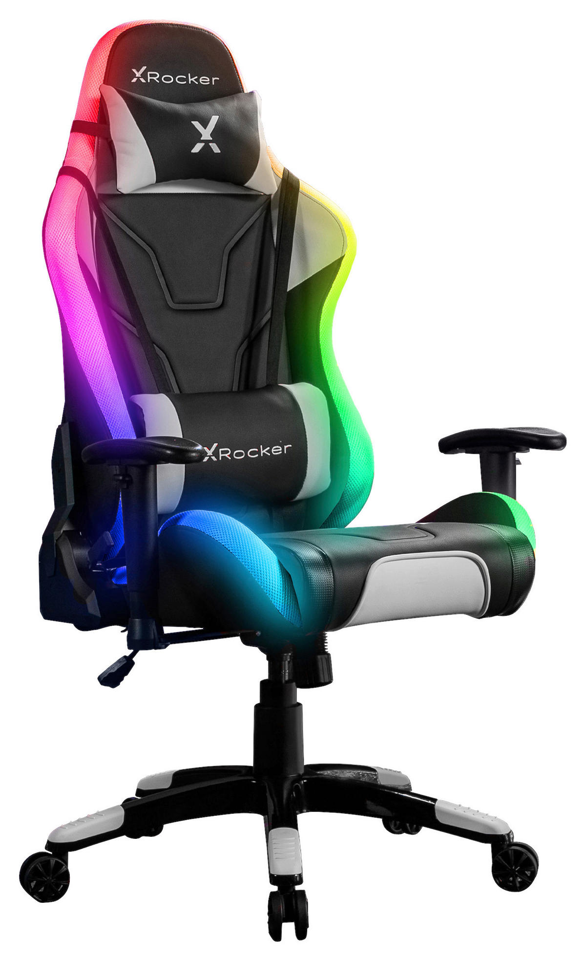 GAMINGSTUHL Schwarz Metall, Kunststoff, Textil   - Schwarz/Grau, MODERN, Kunststoff/Textil (66/128/59,9cm) - X Rocker
