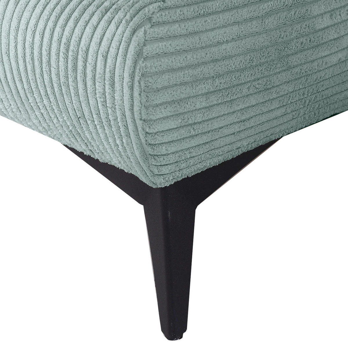 SCHLAFSOFA Cord Mintgrün  inkl. Rückenkissen, Bettkasten, Schlaffunktion, Rücken echt, Armteilverstellung, Liegefläche im Originalstoff  - Schwarz/Mintgrün, KONVENTIONELL, Textil/Metall (200/78/95cm) - home24