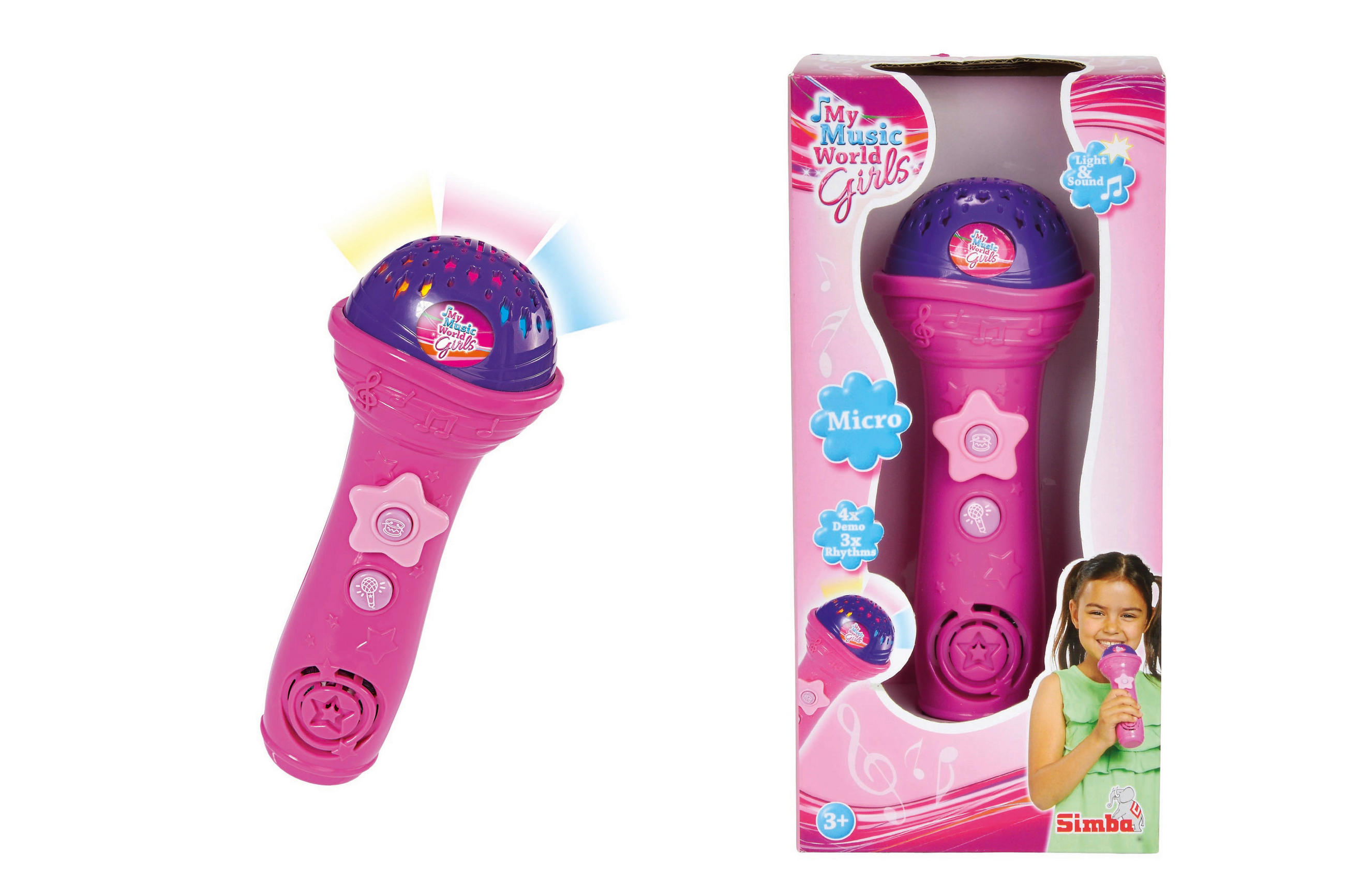 MIKROFON - pink/večbarvno, Basics, umetna masa (8,5/12,5/26,5cm) - Simba