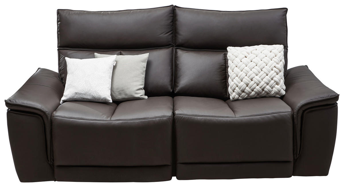 2-SITZER-SOFA Echtleder Dunkelbraun  - Dunkelbraun, KONVENTIONELL, Leder (190/102/100cm) - Celina Home