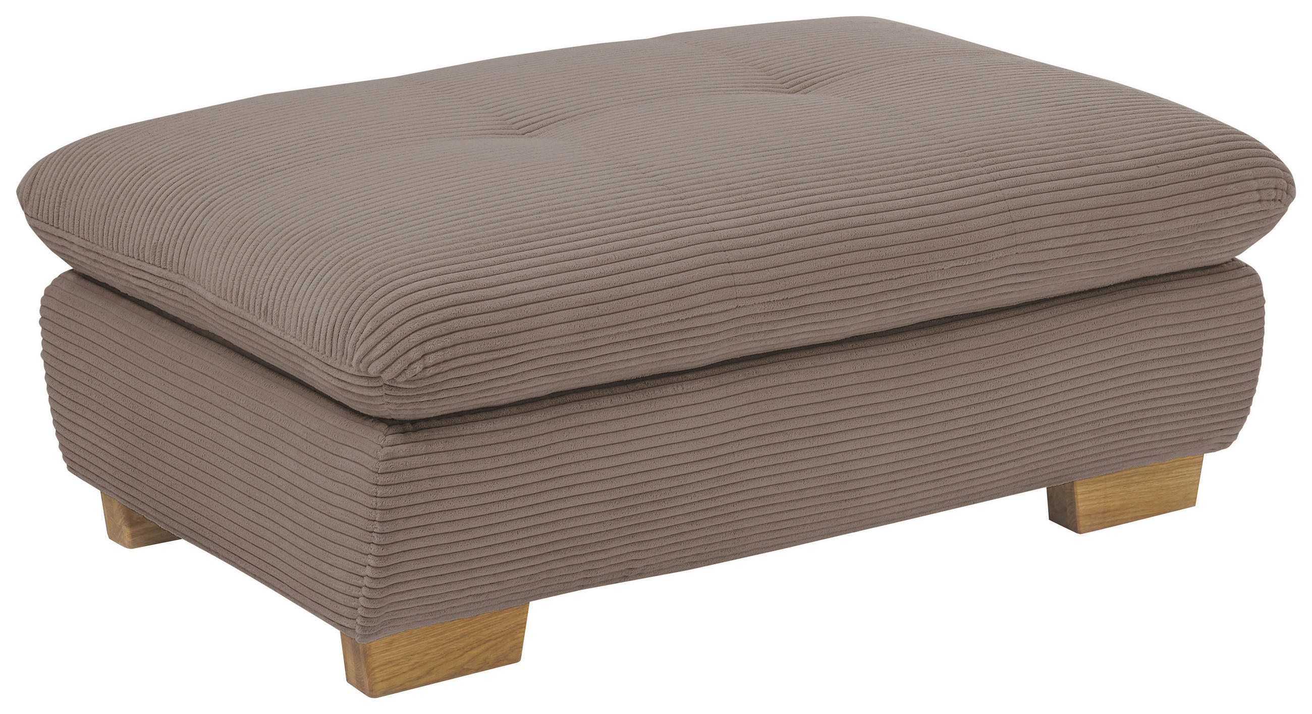 HOCKER Cord Greige  - Greige/Eichefarben, Design, Holz/Textil (106/43/74cm) - SetOne by Musterring