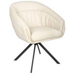 ARMLEHNSTUHL in Eisen Echtleder pigmentiert - Beige/Schwarz, Design, Leder/Holz (62/82/64cm) - Belluti