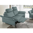3-SITZER-SOFA Latina in Echtleder Blau   - Blau/Alufarben, Design, Leder/Metall (190/82/99cm) - Dieter Knoll