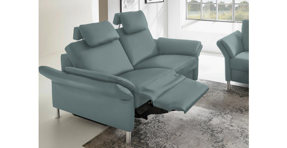 3-SITZER-SOFA Latina in Echtleder Blau   - Blau/Alufarben, Design, Leder/Metall (190/82/99cm) - Dieter Knoll