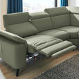 ECKSOFA in Echtleder Grün  - Schwarz/Grün, Design, Leder/Metall (285/239cm) - Cantus