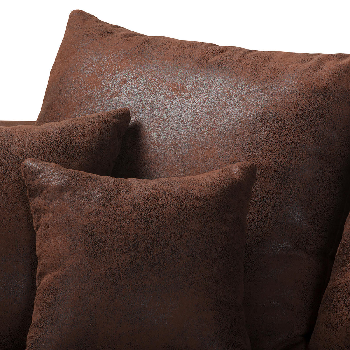 BIGSOFA in Lederlook (vegan) Dunkelbraun  - Dunkelbraun/Schwarz, Design, Kunststoff/Textil (284/94/148cm) - Livetastic