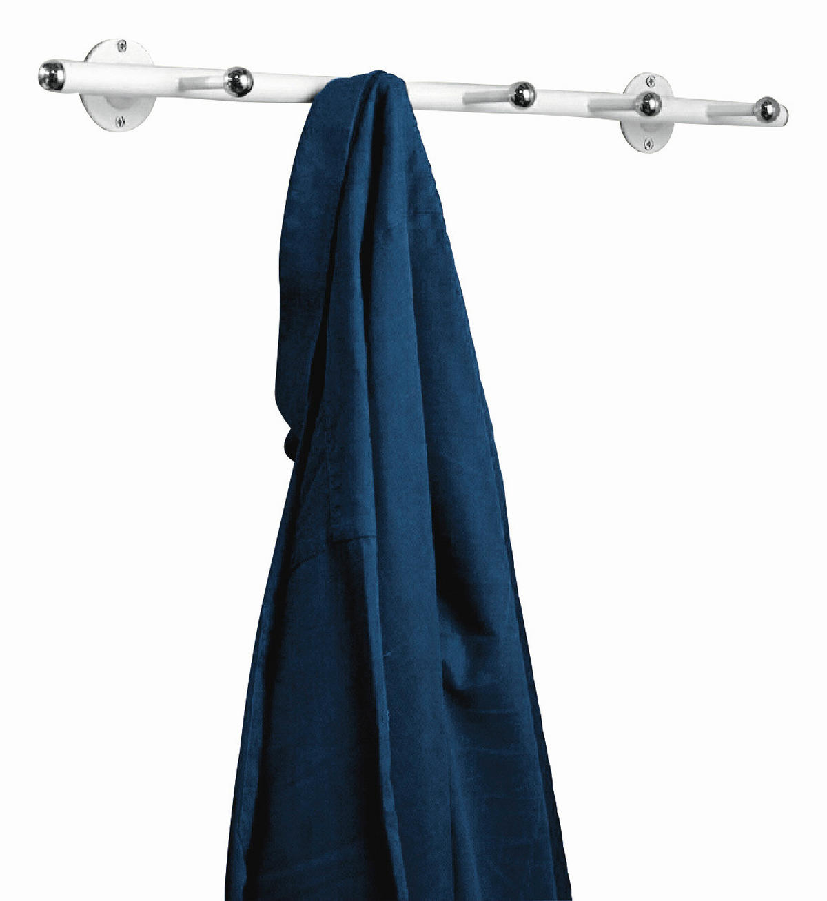 HAKENLEISTE  in Weiß, Chromfarben  - Chromfarben/Weiß, Design, Metall (72/6/16cm)