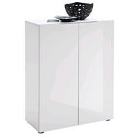 SCHUHSCHRANK  in 80/101/39 cm  - Weiss/Edelstahlfarben, Design, Holzwerkstoff/Kunststoff (80/101/39cm) - Carryhome