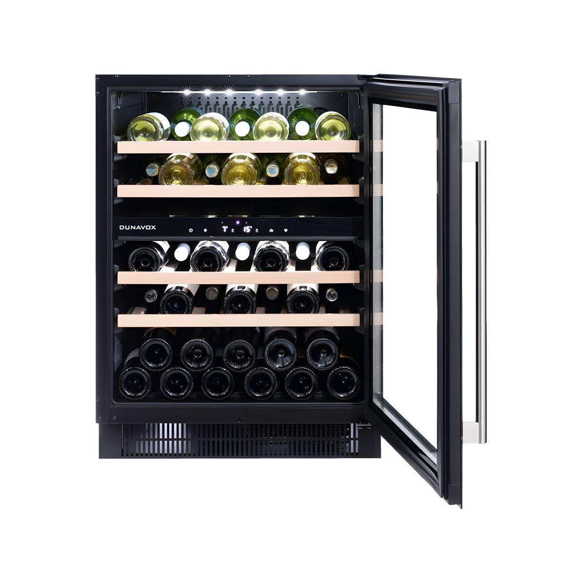 WEINKÜHLSCHRANK DAUF-39.121DB  - Schwarz, Basics, Glas/Holz (59,5/82/57,5cm)