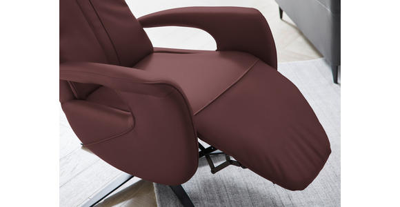 RELAXSESSEL in Leder Weinrot - Weinrot/Schwarz, Design, Leder/Metall (71/112/83cm) - Dieter Knoll