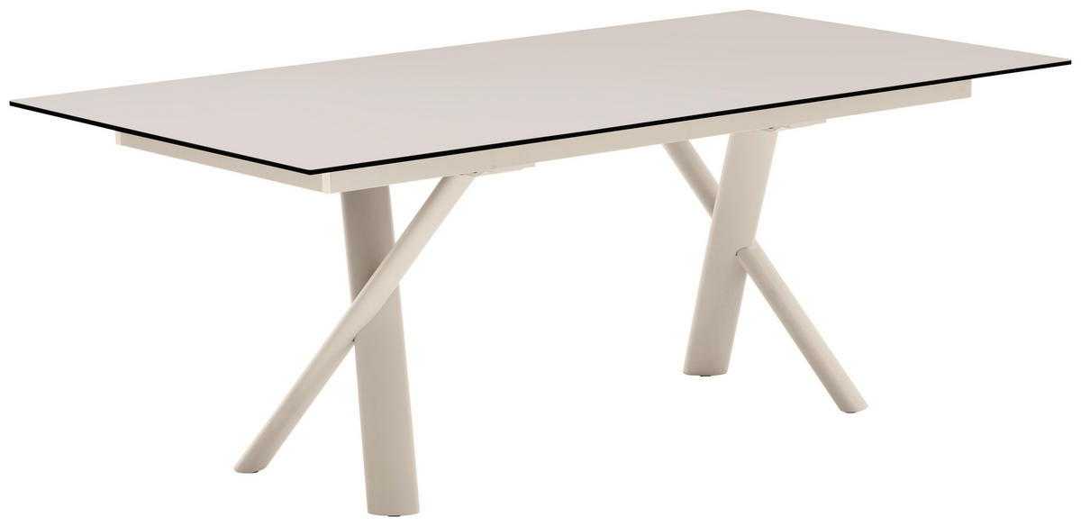 ESSTISCH Weiß, Champagner rechteckig  ausziehbar  - Champagner/Weiß, Design, Keramik/Metall (200-280/100/76cm) - Connubia 