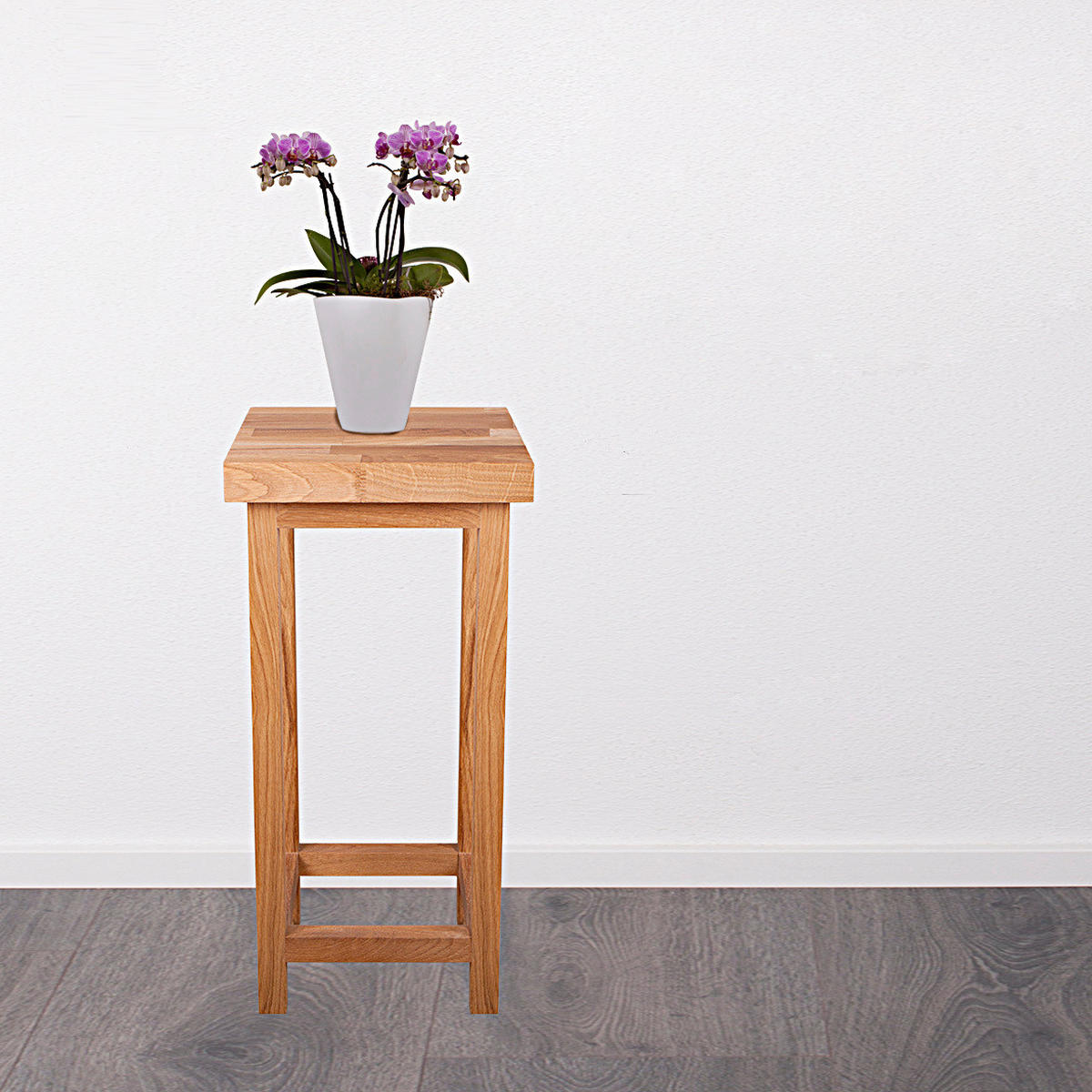 Universalhocker Echtholz  - Eichefarben, Basics, Holz (30/60/30cm) - Gardenson
