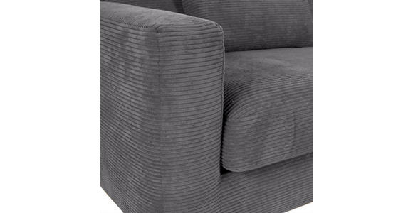 BIGSOFA Cord Dunkelgrau  - Dunkelgrau/Schwarz, KONVENTIONELL, Kunststoff/Textil (260/66/115cm) - Carryhome