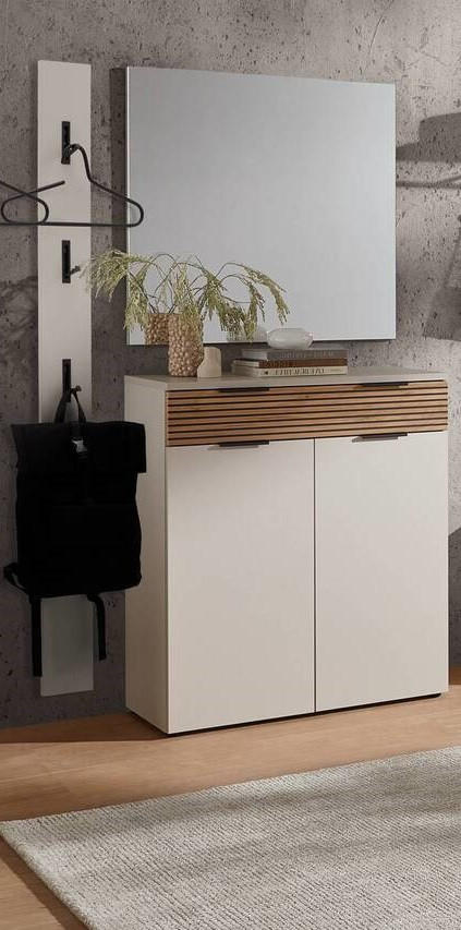 GARDEROBE 3-teilig  in 120/200/40 cm  - Kaschmir/Eichefarben, Design, Holzwerkstoff (120/200/40cm) - Voleo
