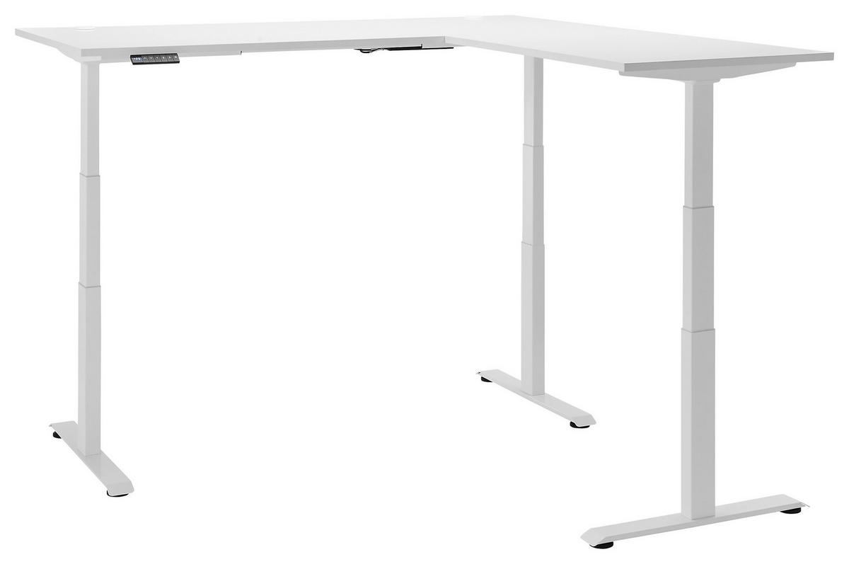ECKSCHREIBTISCH 100/180/74-127 cm  in Weiß  - Weiß, MODERN, Holzwerkstoff/Metall (100/180/74-127cm) - Carryhome